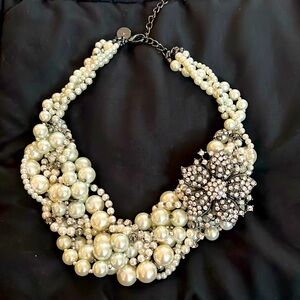 White House Black Market: Pearl Statement Necklace (with a removable brooch)